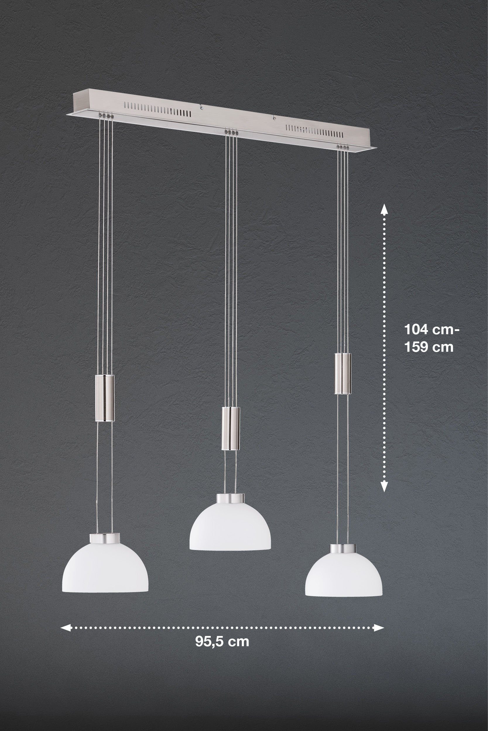FISCHER & HONSEL LED Pendelleuchte LED integriert, fest Avignon, Dimmfunktion, Warmweiß