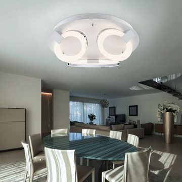 Globo LED Deckenleuchte, LED-Leuchtmittel fest verbaut, Warmweiß, Deckenleuchte Modern Design Deckenstrahler Ringe Deckenlampe oval, 3x