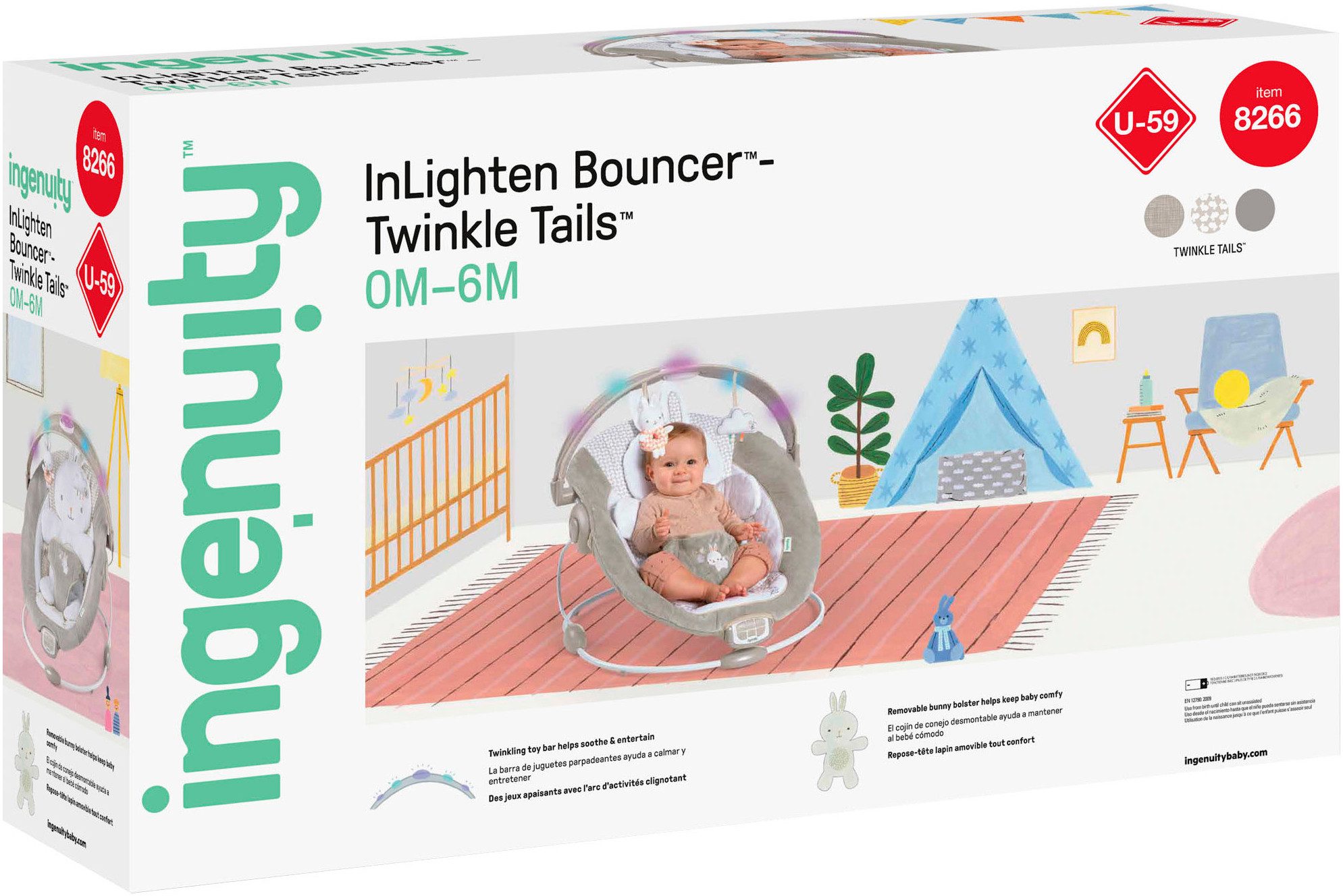 ingenuity Babyschaukel InLighten Bouncer™ - Twinkle Tails™, mit Licht und S günstig online kaufen