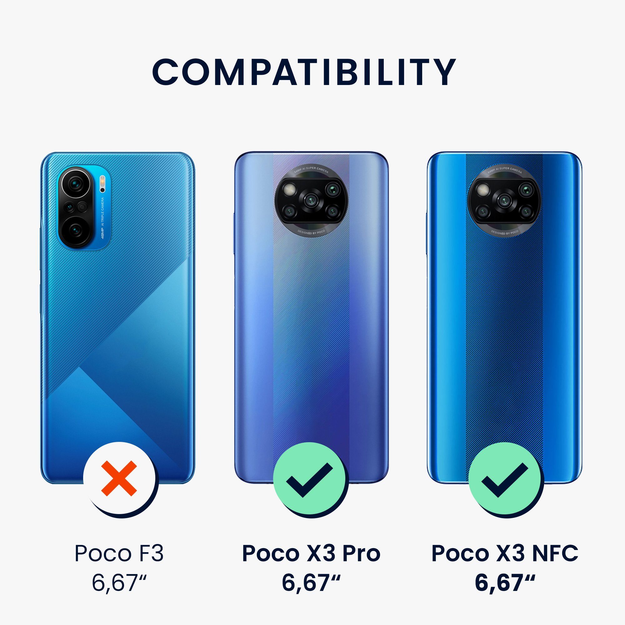 kwmobile Handyhülle Hülle für Xiaomi Poco X3 NFC / Poco X3 Pro, Hülle Silikon - Soft Handyhülle - Handy Case Cover