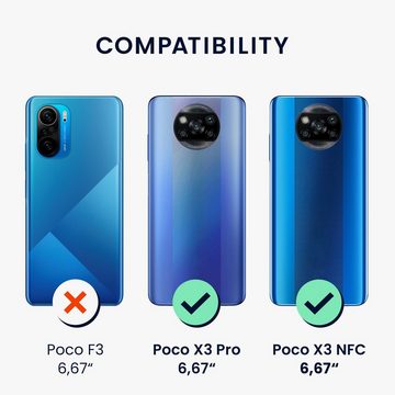 kwmobile Handyhülle Hülle für Xiaomi Poco X3 NFC / Poco X3 Pro, mit Metall Kette zum Umhängen - Silikon Handy Cover Case Schutzhülle