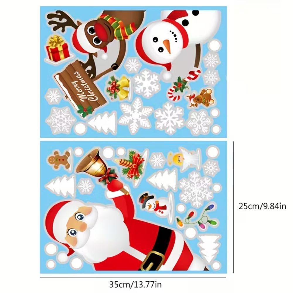 Montegoni Fenstersticker Festliche Fensteraufkleber, Schneeflocken, Fensterbild, Weihnachten, Selbstklebende, doppelseitige Fensterfolien, Weihnachtsmotiv – Bild 3 von 5