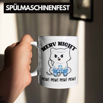 Trendation Tasse Trendation - Lustige Gamer Tasse Nerv Nicht Pew Pew Geschenk Zocker Lustiger Spruch Geschenkidee Jungs