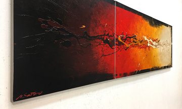 WandbilderXXL XXL-Wandbild Rage Of Earth 210 x 60 cm, Abstraktes Gemälde, handgemaltes Unikat