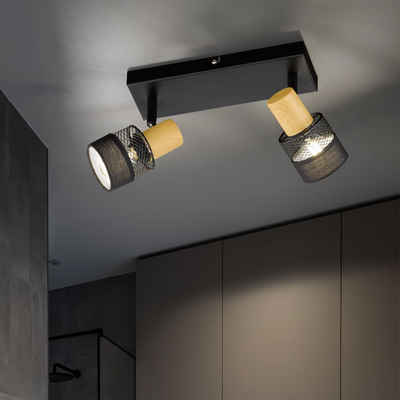 WOFI LED Deckenspot, Leuchtmittel nicht inklusive, Spotleuchte Wohnzimmerlampe Deckenleuchte 2 flammig