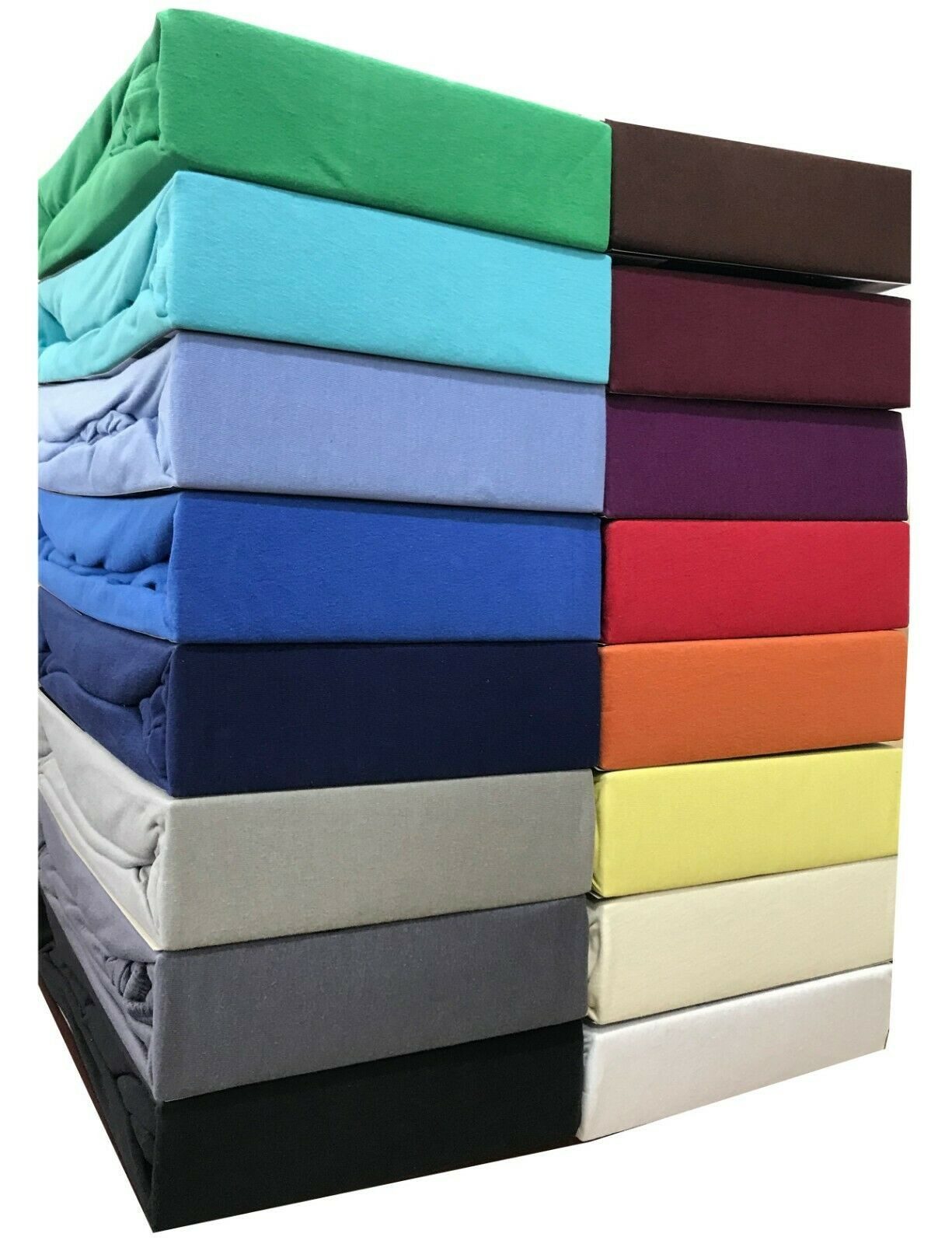 Visaggio Spannbettlaken Jersey Spannbetttuch aus 100% Baumwolle Bettlaken, Jersey, Gummizug: rundum, Spannbettlaken, Steghöhe 25 cm