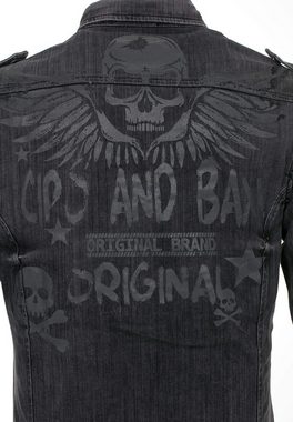 Cipo & Baxx Jeanshemd mit Kettendetail