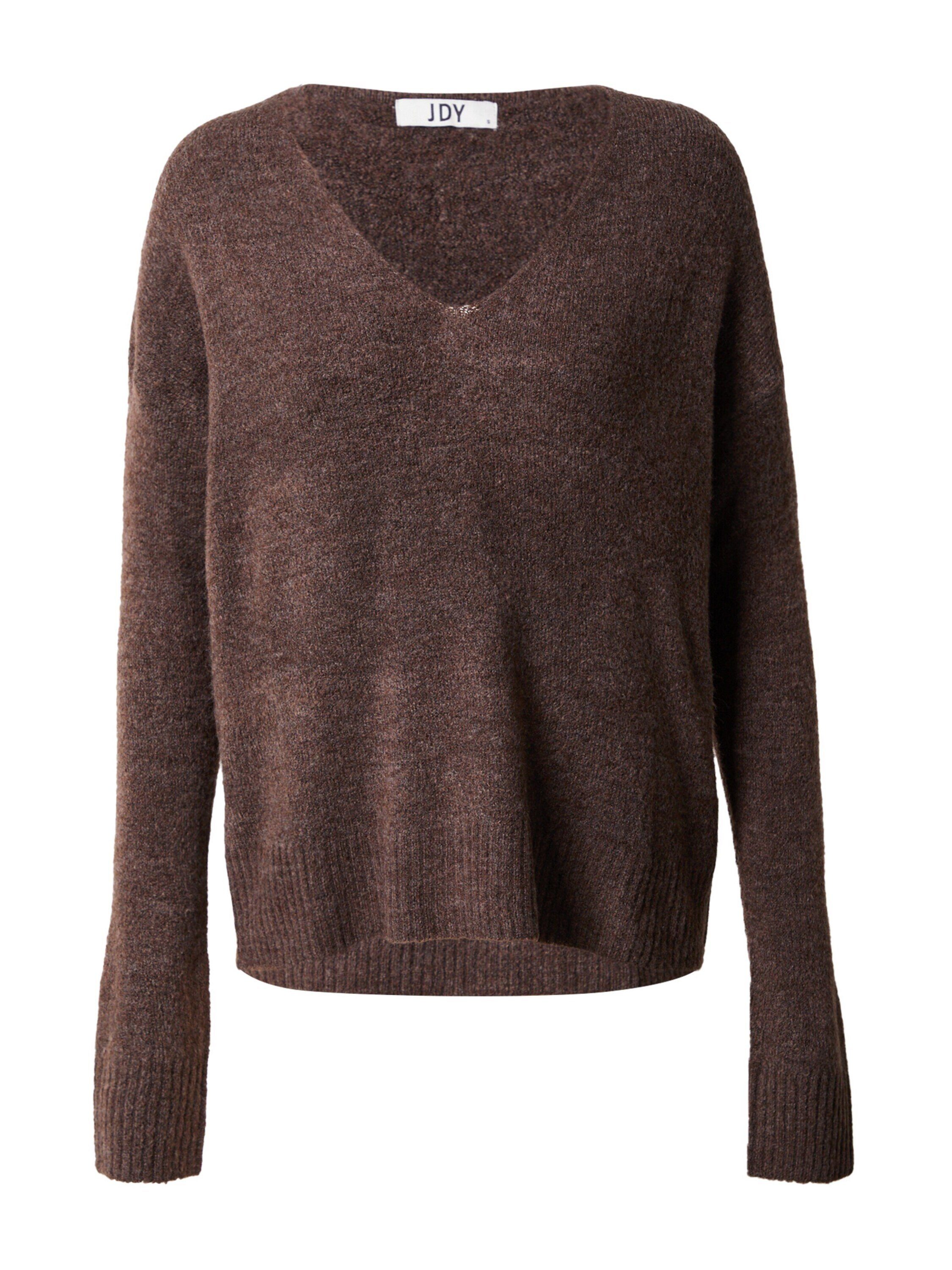 Plain/ohne Details Eleonora JACQUELINE Strickpullover Braun de YONG (1-tlg) JDY