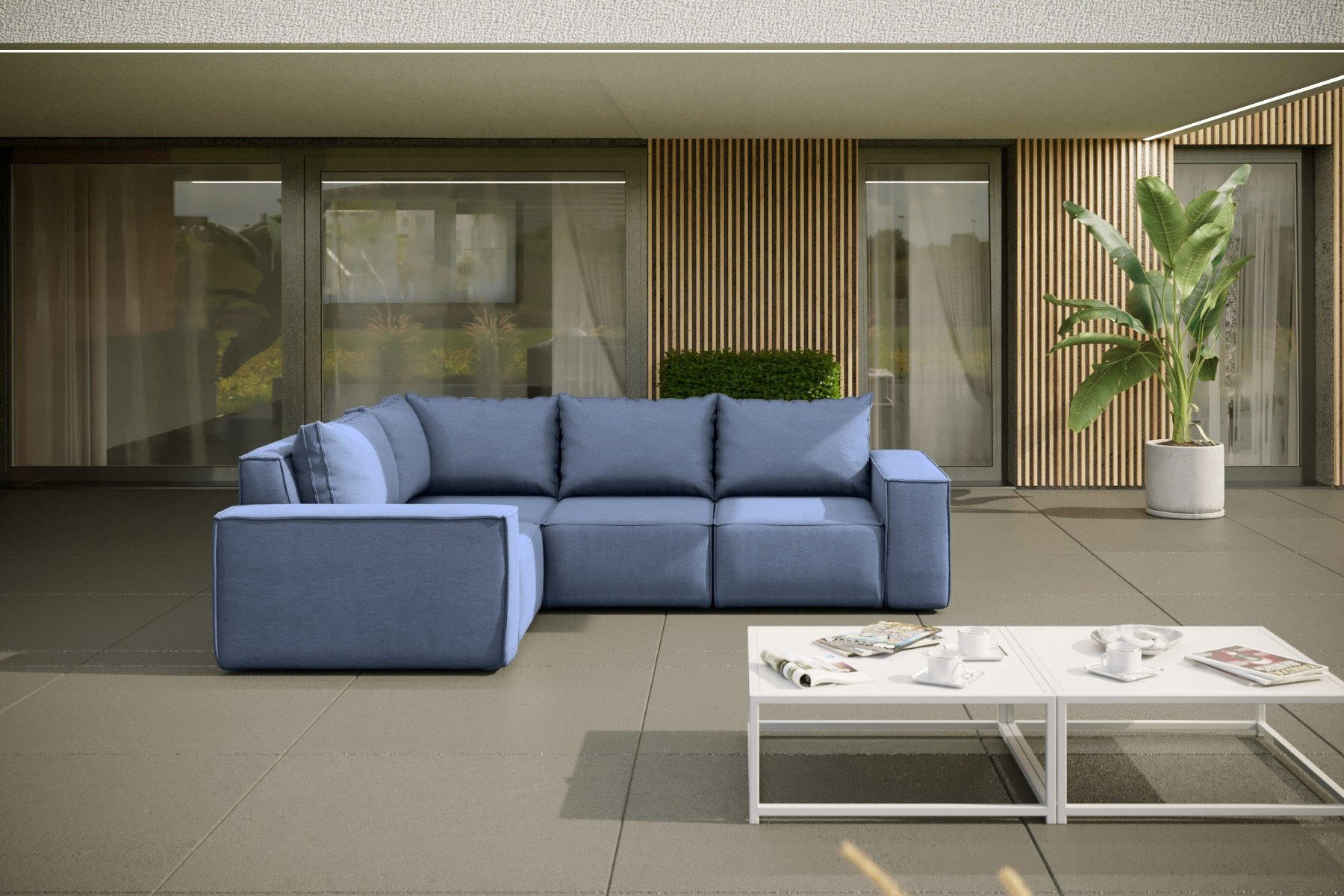 Fun Мебель Loungesofa Gartenmöbel Ecksofa GARDENT, wetterfester Stoff NXL