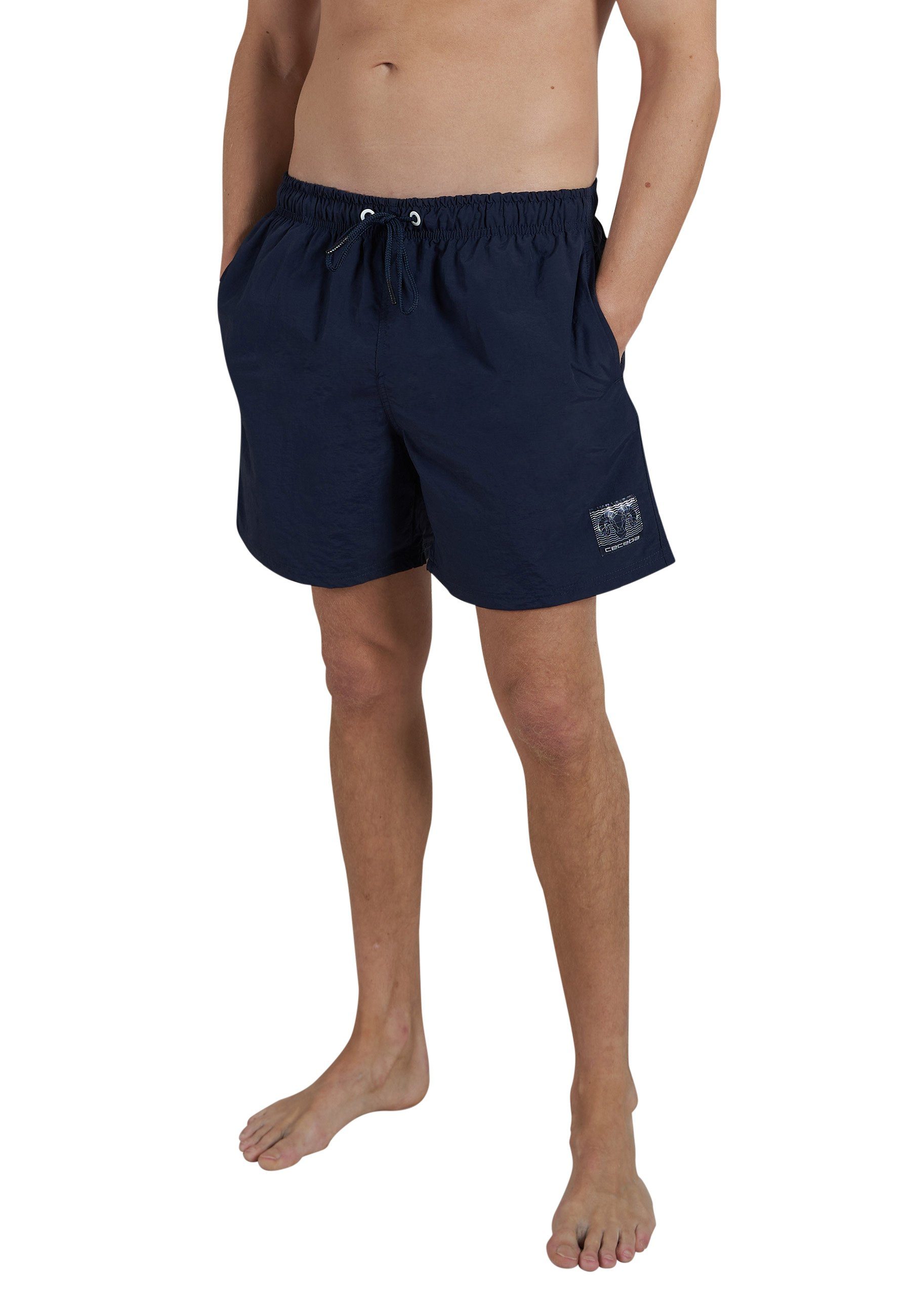 Badehose (1-St) uni CECEBA blau Herren Badehose CECEBA Navy