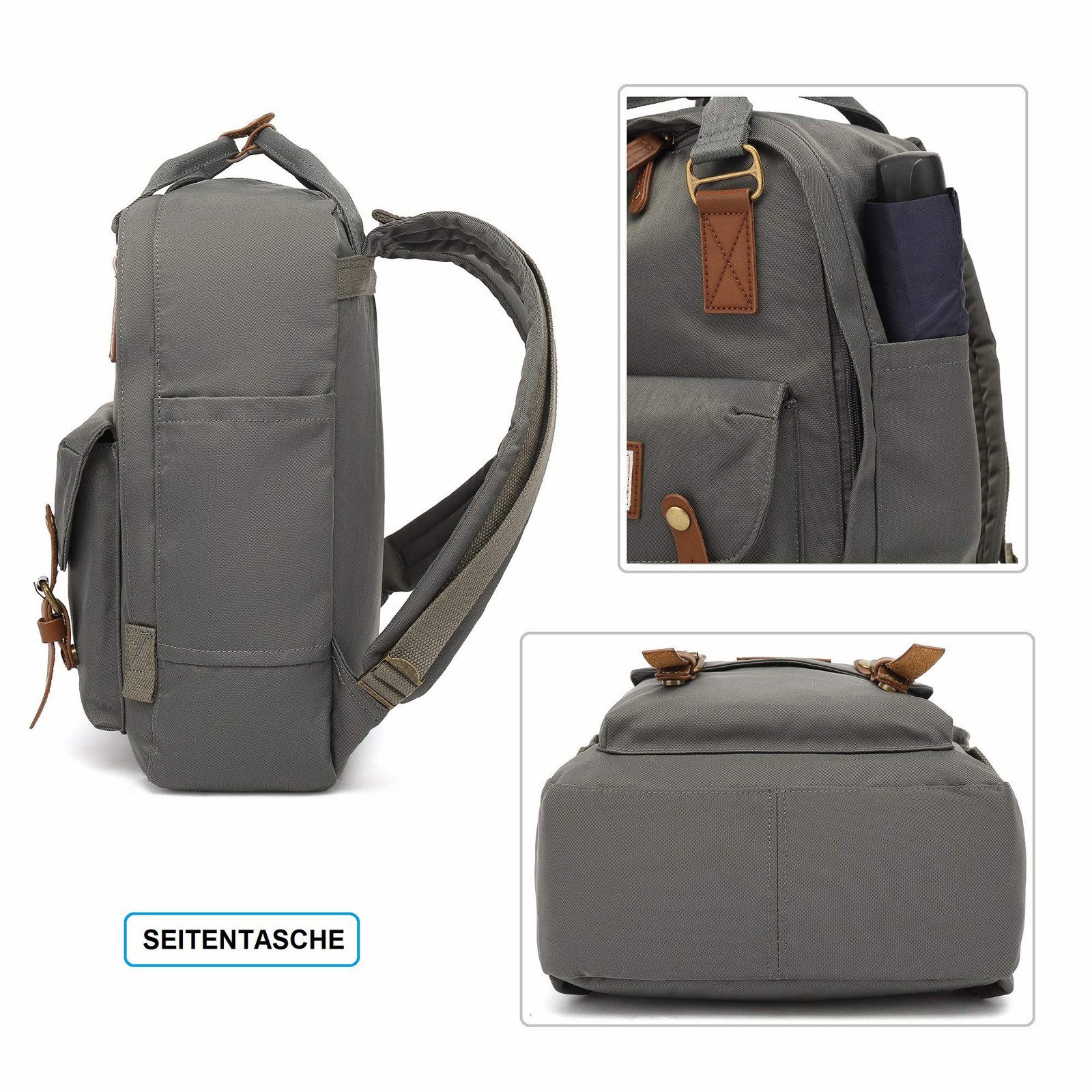TAN.TOMI Schulrucksack Rucksack für Schule, Arbeit und Freizeit. Tagesrucksack für Teenager, Daypack Rucksack Damen Herren- Anti Diebstahl Tasche – Bild 5 von 5