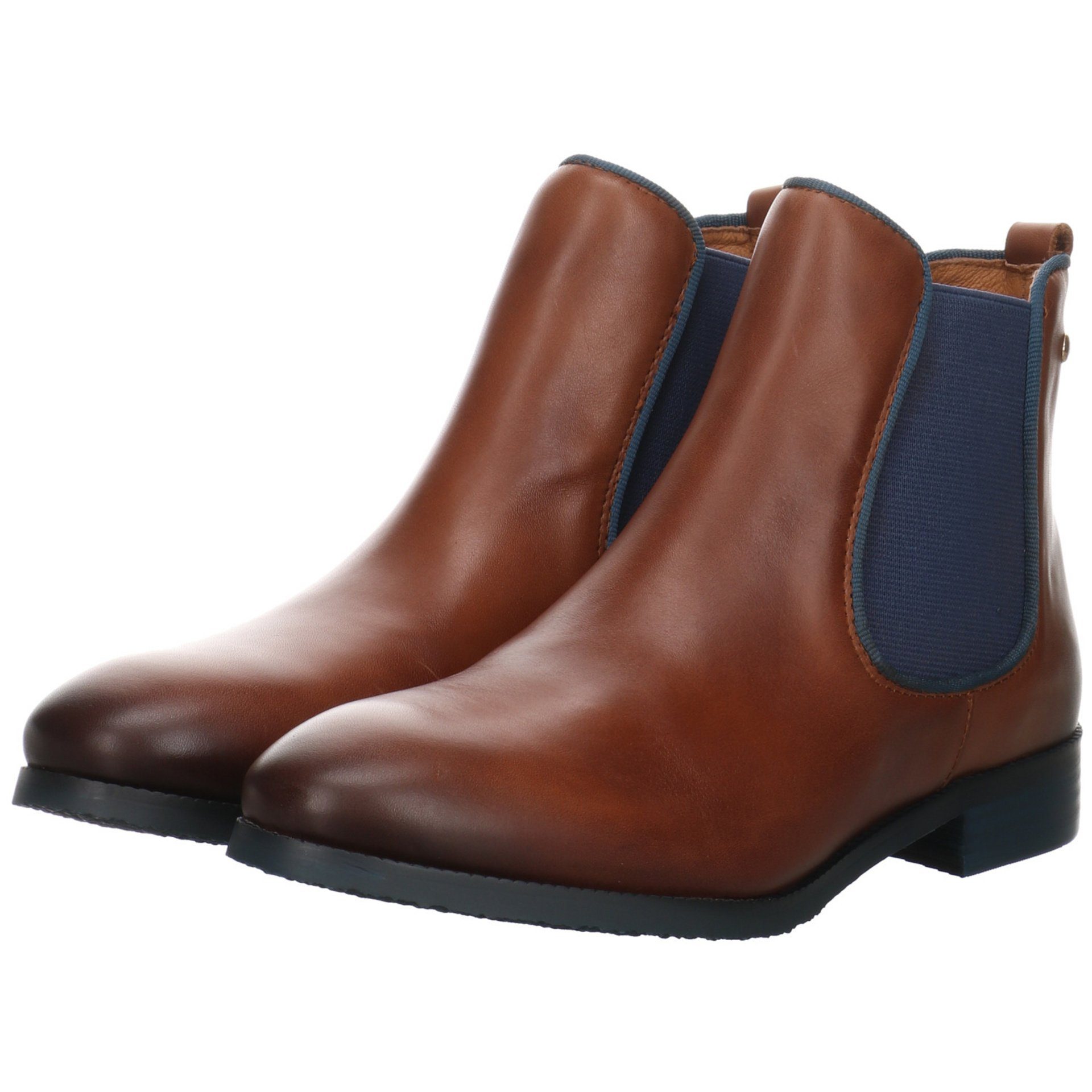 Schuhe Leder-/Textilkombination Chelsea Royal Stiefeletten Damen Boots Braun PIKOLINOS Stiefelette
