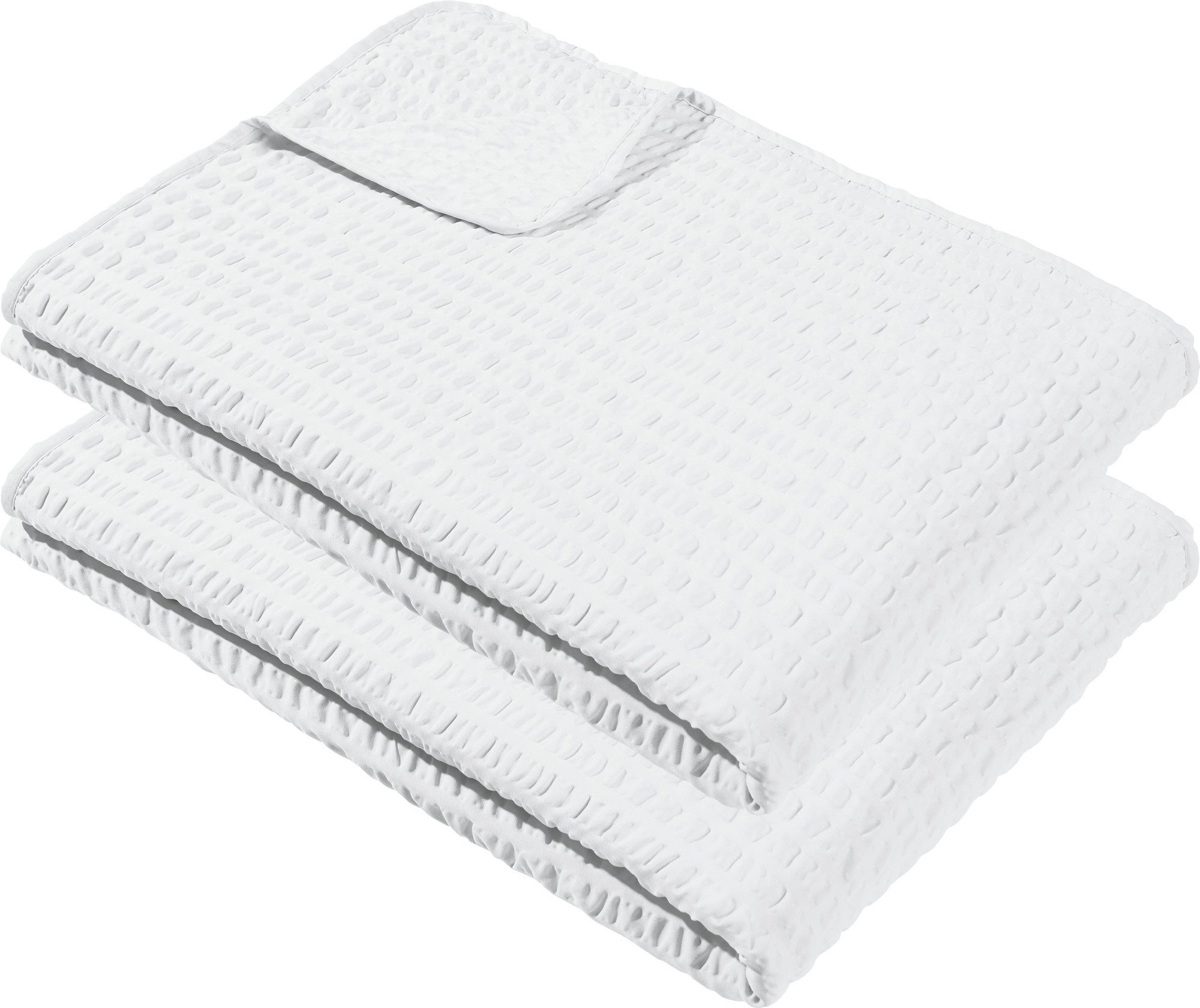 Wohndecke Sommerdecke "Detroit" 2er-Pack, REDBEST, Microfaser-Seersucker Uni