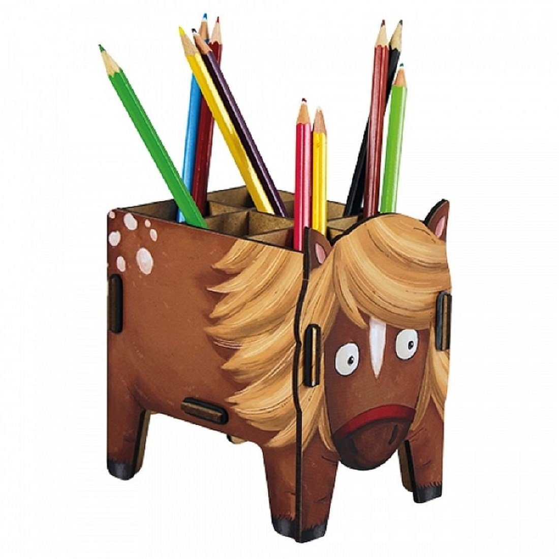 WERKHAUS® Aufbewahrungsbox Werkhaus - Stiftebox Pony Pferd Stifte Halter Becher Holz WE7115