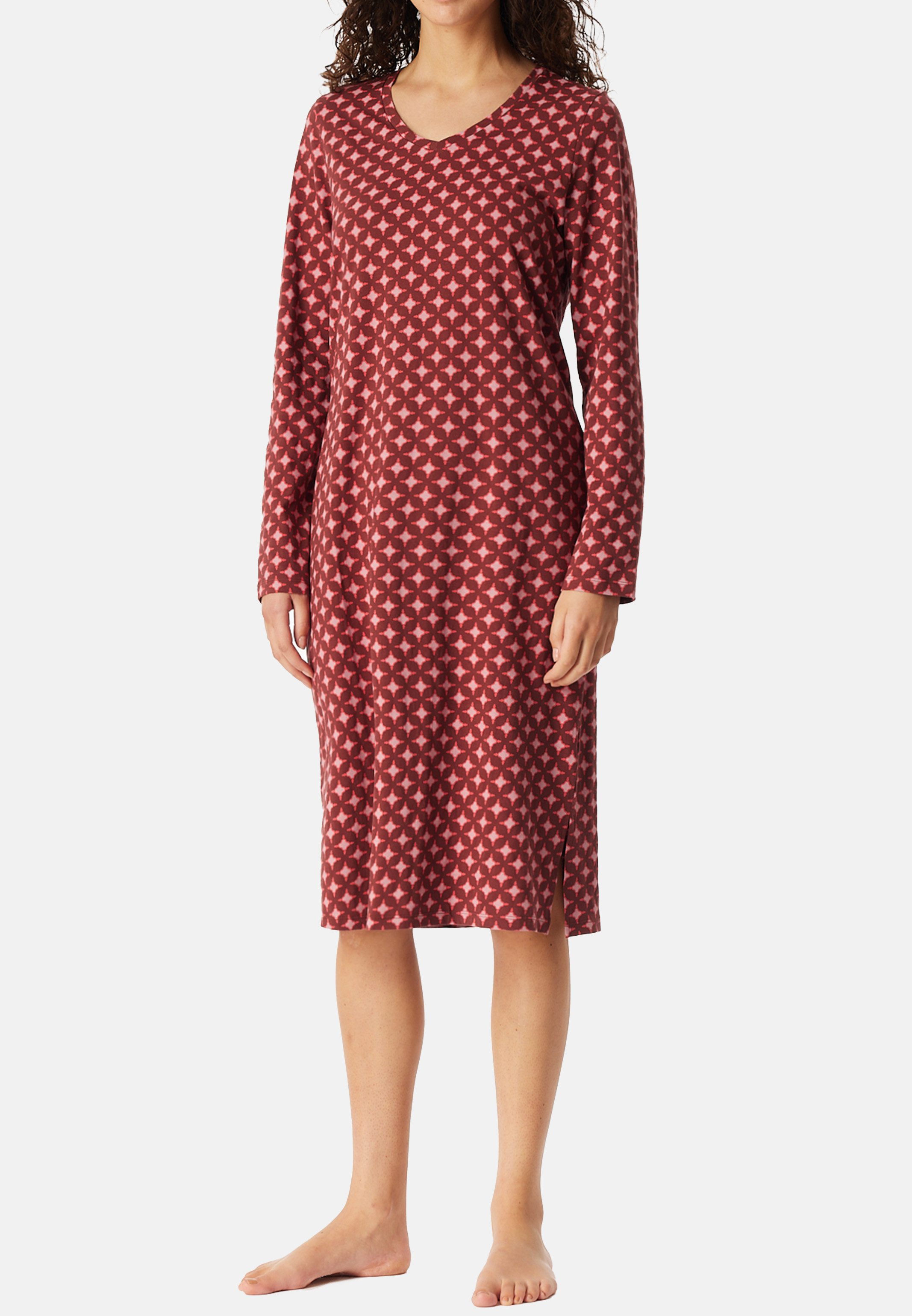 Schiesser Nachthemd Comfort Essentials (Set, 2-tlg) Nachthemd - Baumwolle - Atmungsaktiv - Nachthemd mit langem Arm