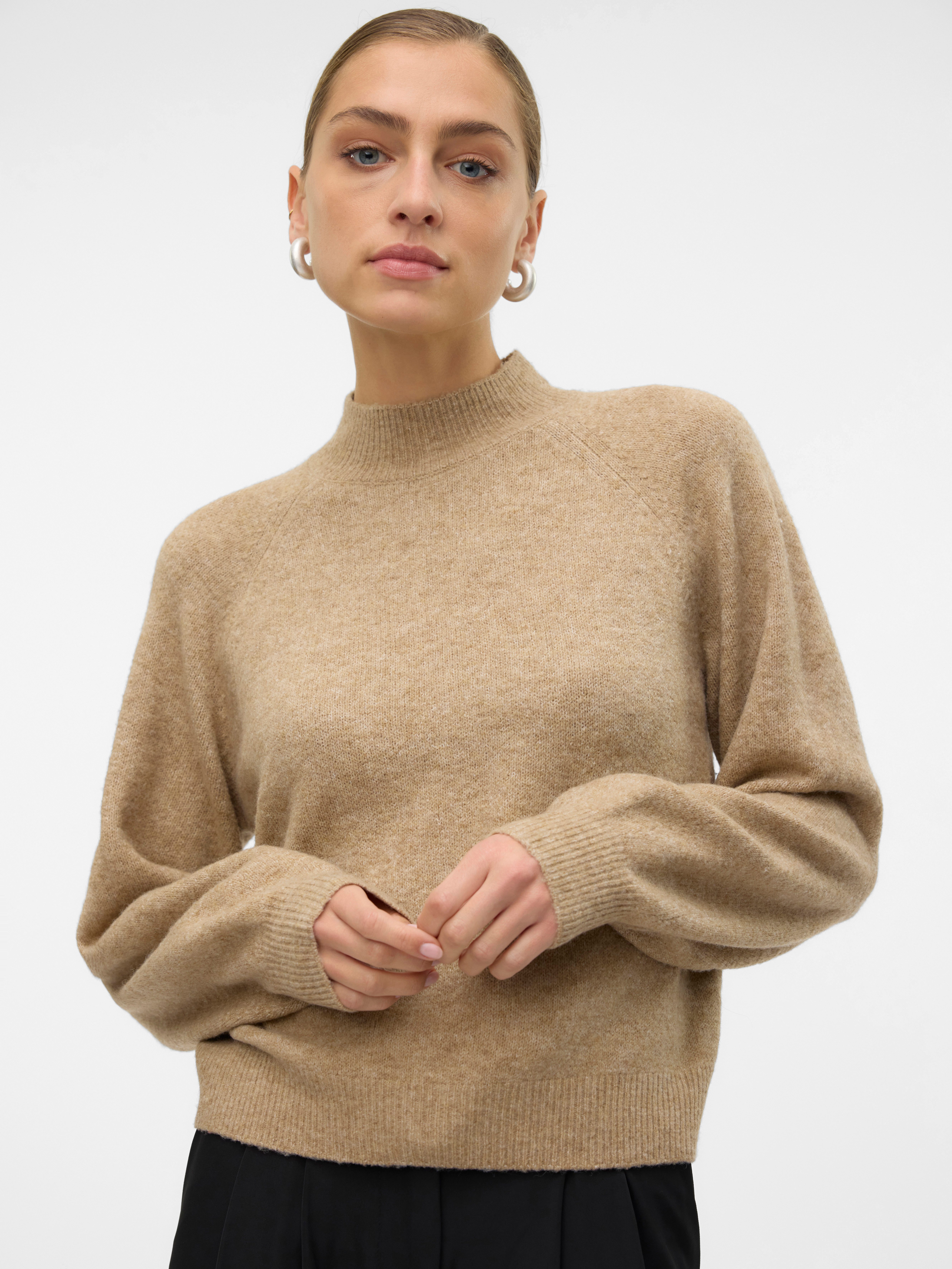 Vero Moda Strickpullover VMLEAF LS HIGH NECK PULLOVER ENT günstig online kaufen