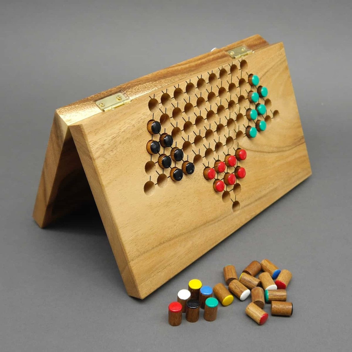 ROMBOL Denkspiele Spiel HALMA - ein absoluter Brettspiele-Klassiker, Brettspiel, Holzspiel