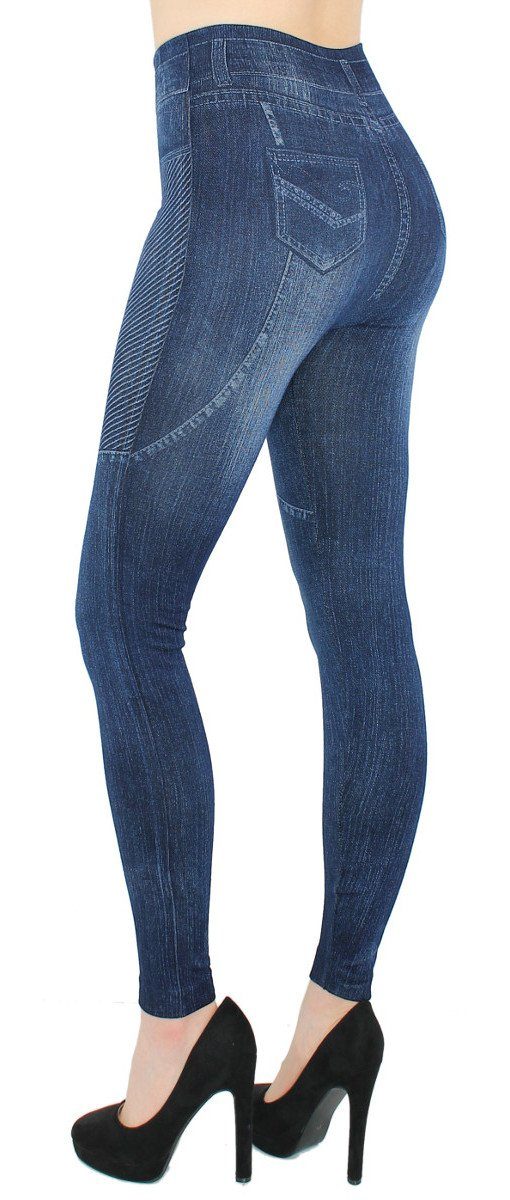 dy_mode Jeggings Damen Jeggings High Waist Leggings in Jeans Optik Bequem J günstig online kaufen