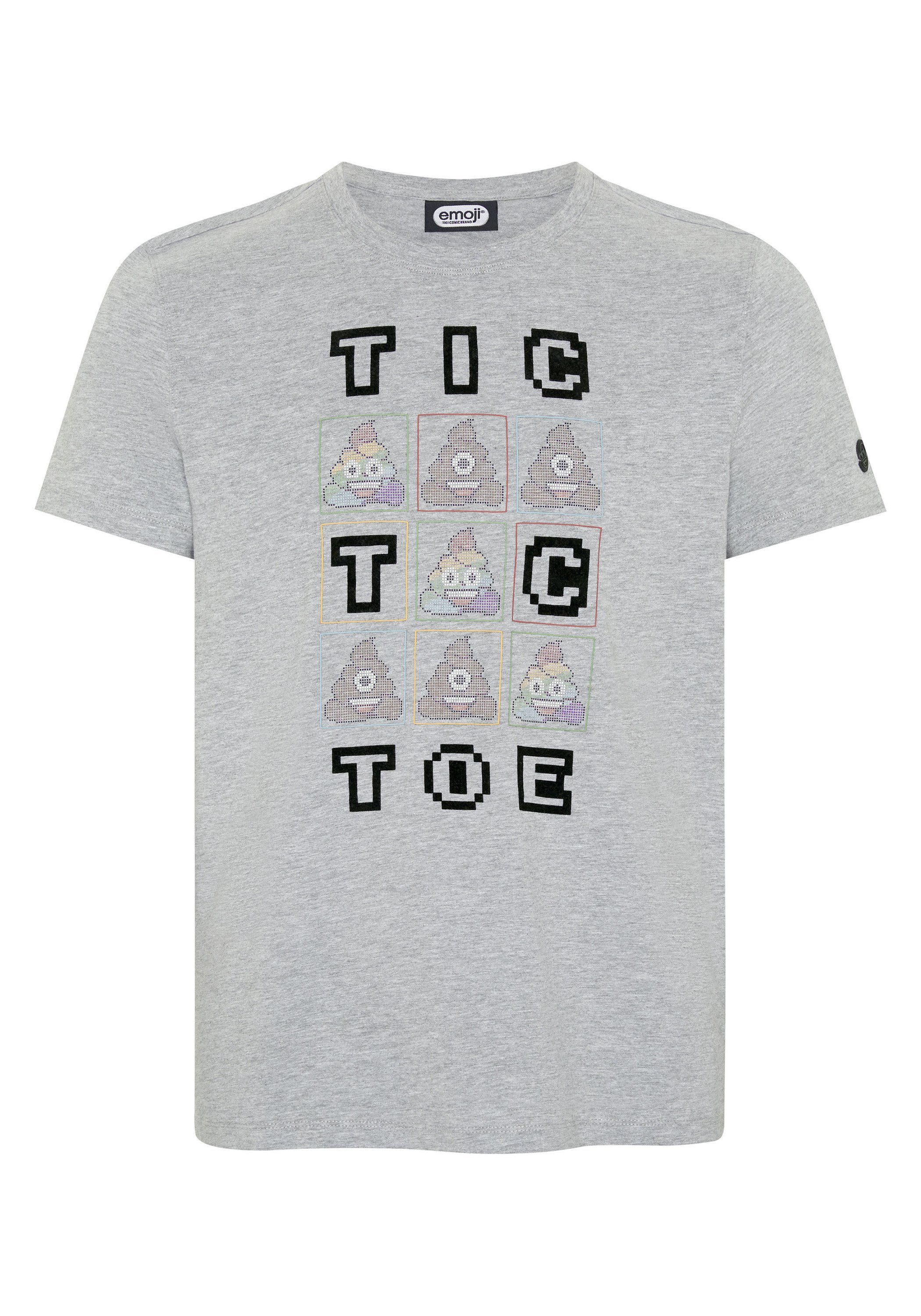 Emoji Print-Shirt mit Schriftzug und Motiv