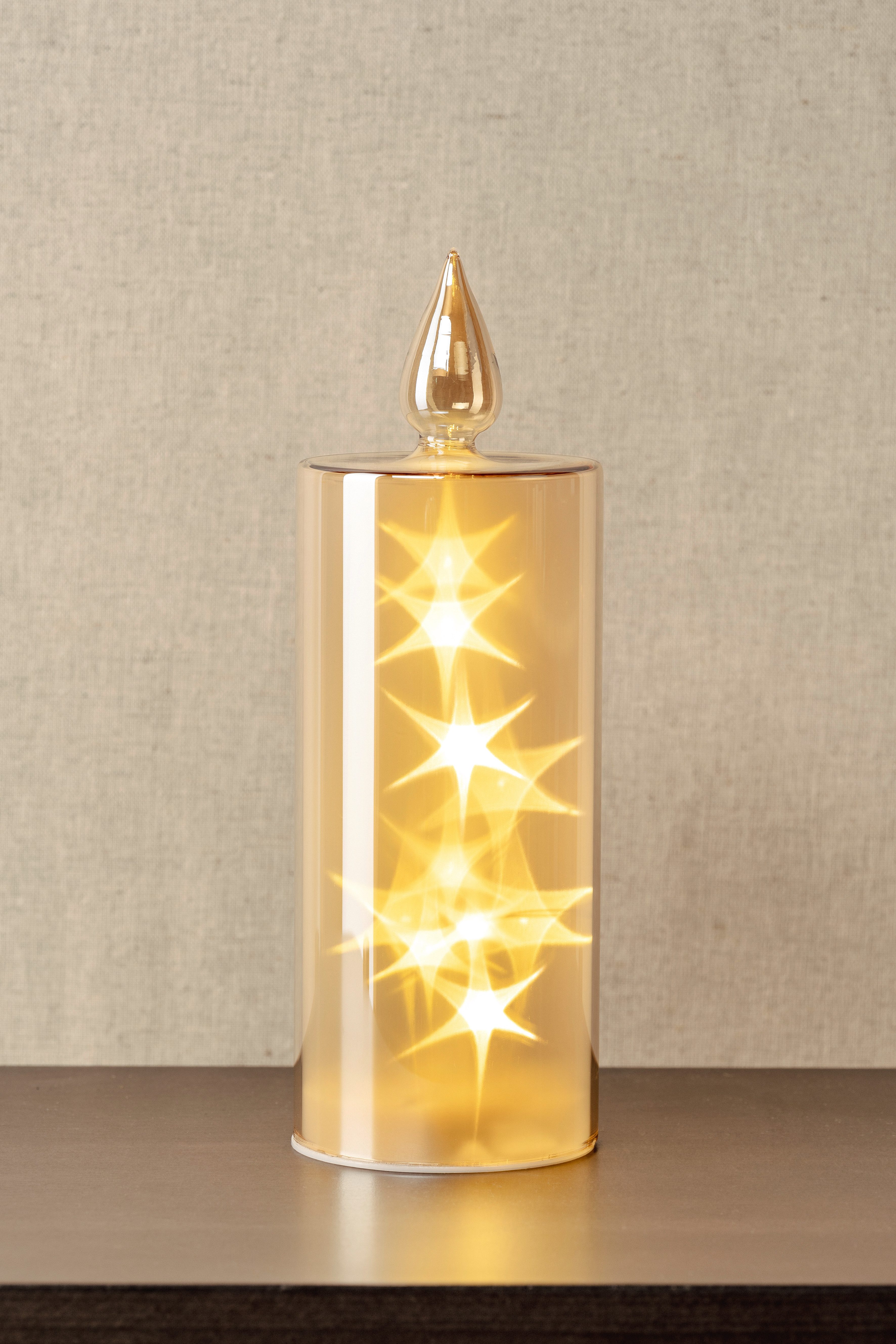 LEONARDO LED Dekolicht Capanna, Glaskerze in festlichem Design mit Lüsterte günstig online kaufen