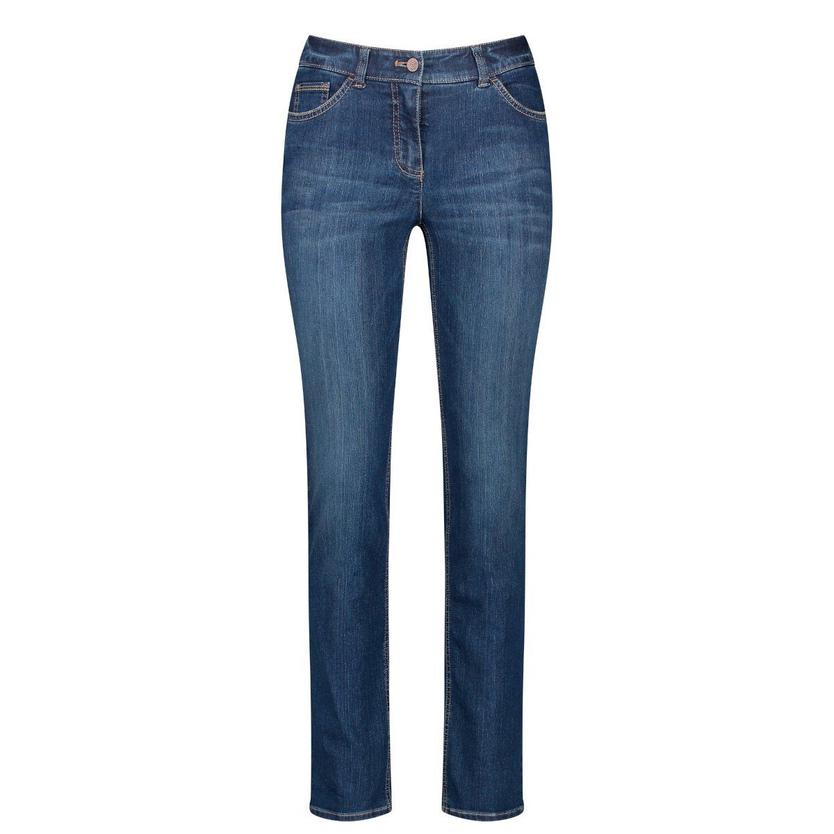 GERRY WEBER 5-Pocket-Jeans Best4ME Perfect Fit Organic Cotton (92150-67950) von Gerry Weber dark blue denim mit use (862004)