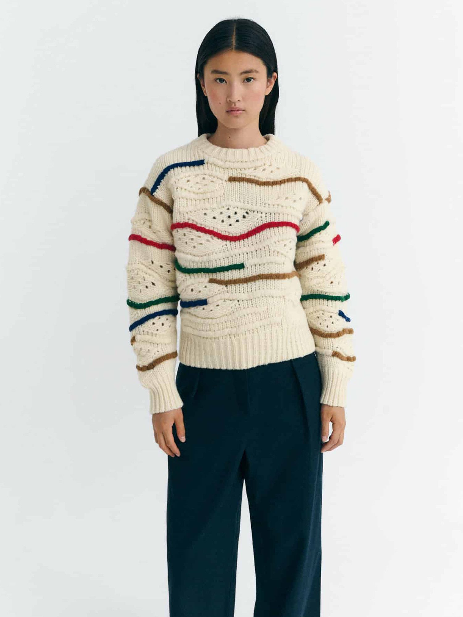 Thinking Mu Strickpullover Macrame Candela Knitted Sweater
