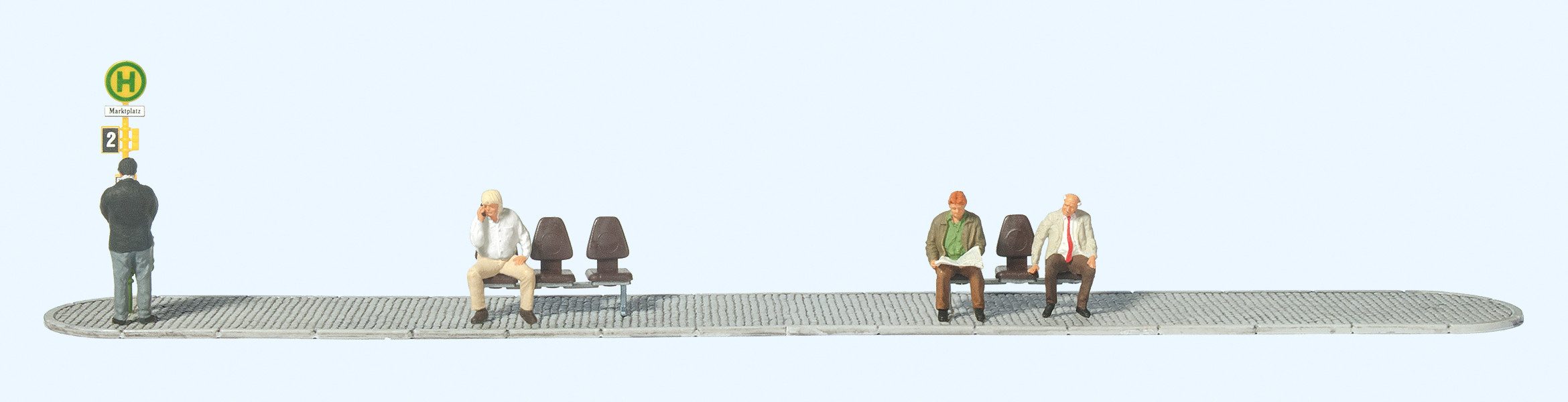 Preiser Sammelfigur Wartende an der Haltestelle PRE10706, Made in Europe