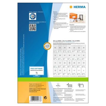 HERMA Etiketten Etiketten PREMIUM Permanent Haftend A4 70x41 mm 100 Blätter