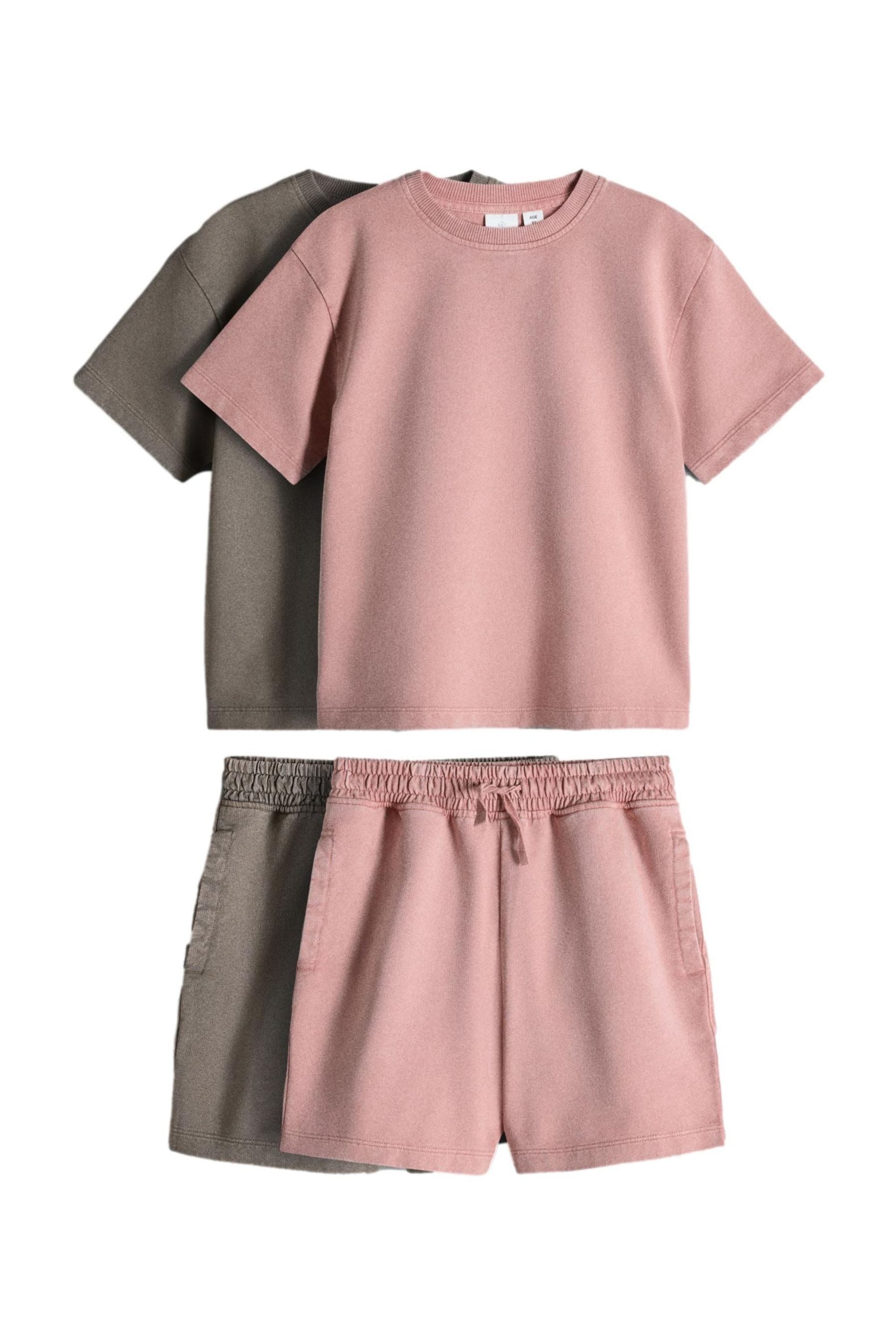 The Set T-Shirt & Shorts The Set Oversized-T-Shirt + Shorts, 2er-Pack (4-tlg)