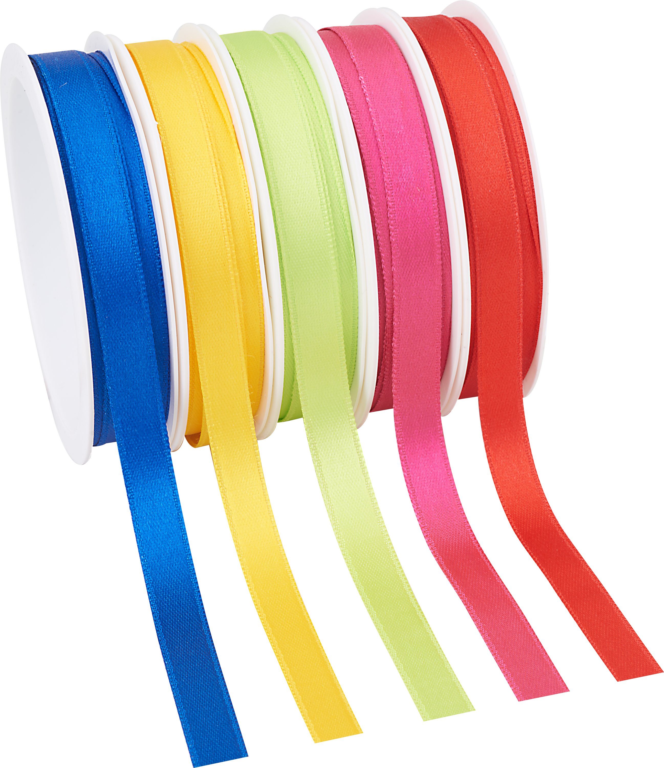 PRÄSENT Satinband Bunt, 3 m
