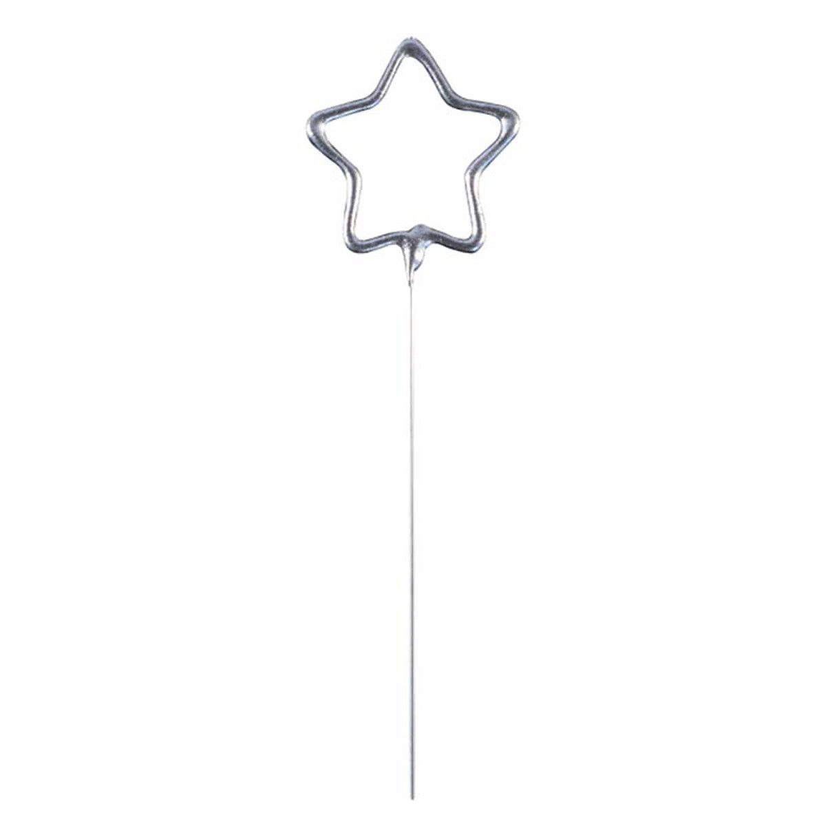 Amscan Geburtstagskerze Wunderkerze Symbol Stern Silber