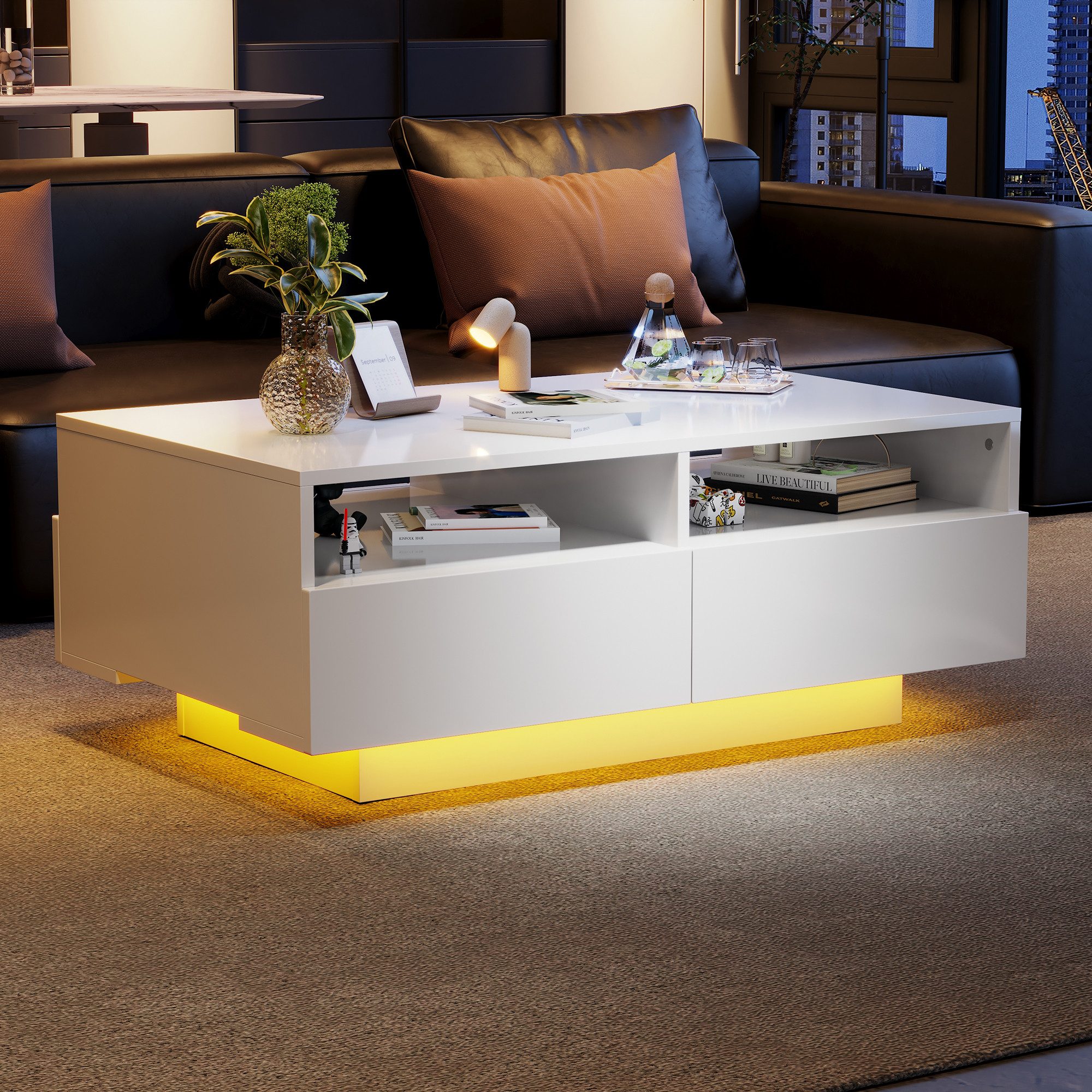MODFU Couchtisch Sofatisch, mit 4 Schubladen,16 günstig online kaufen