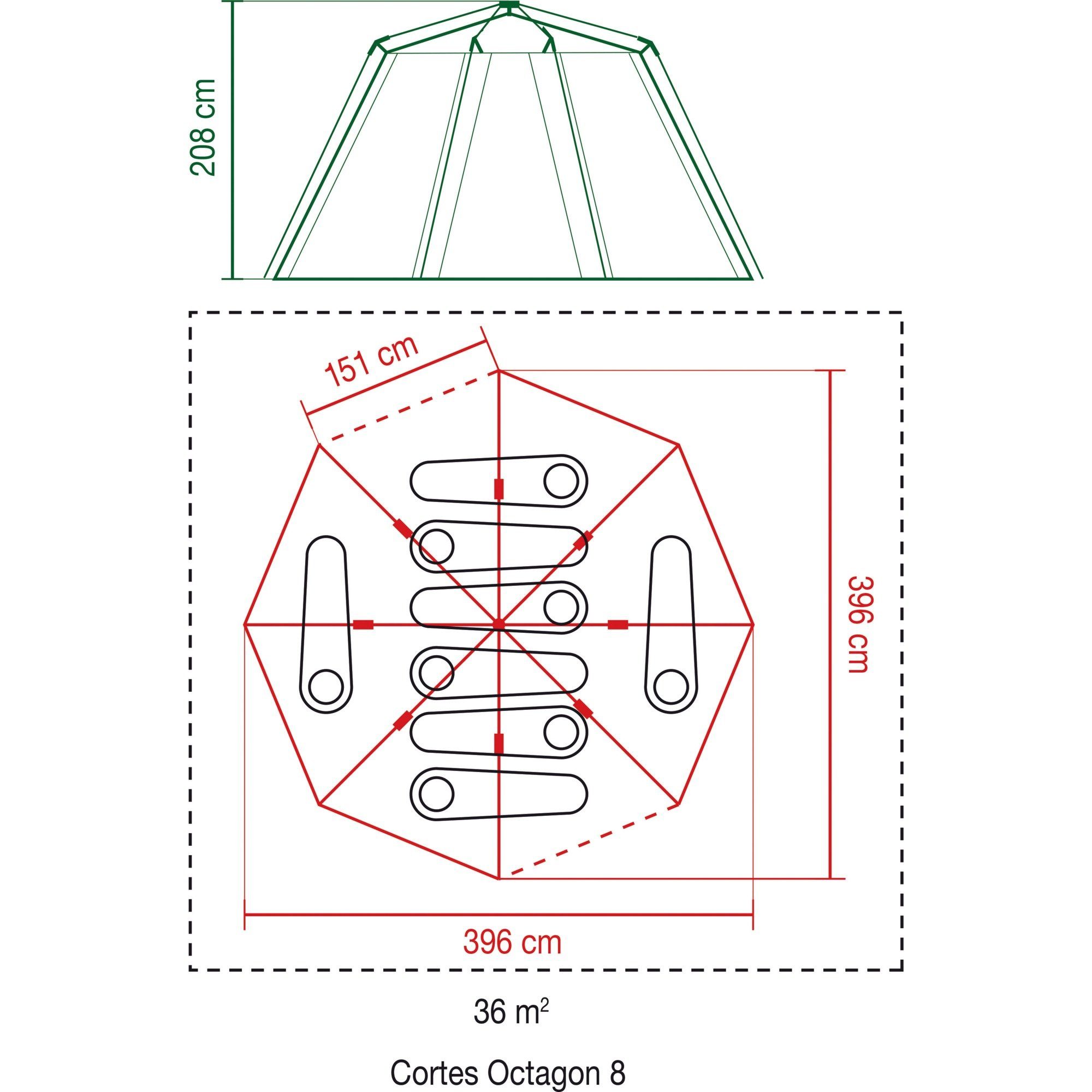 8 Cortes Octagon COLEMAN Coleman Kuppelzelt 8-Personen-Zelt