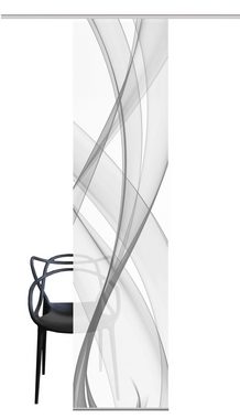 Schiebegardine PACOLIA Schiebegardine, halbtransparente, 260x60 cm, grau, Wellenmotiv, Vision S, (1 St), Polyester