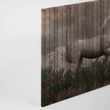 A.S. Création Leinwandbild fantasy 3, Tiere (1 St), Keilrahmen Bild Holzoptik Einhorn