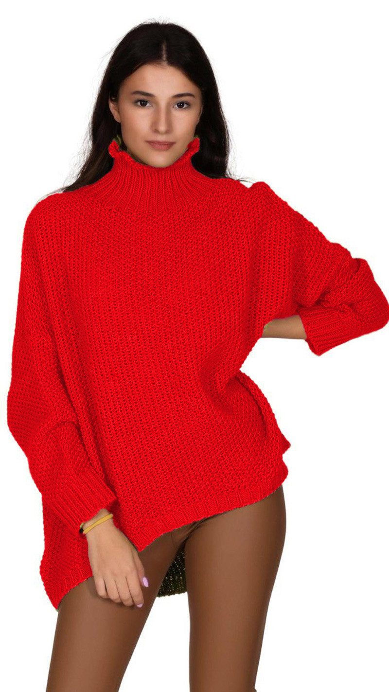 Charis Moda Longpullover Strickpullover Turtelneck Vorne günstig online kaufen