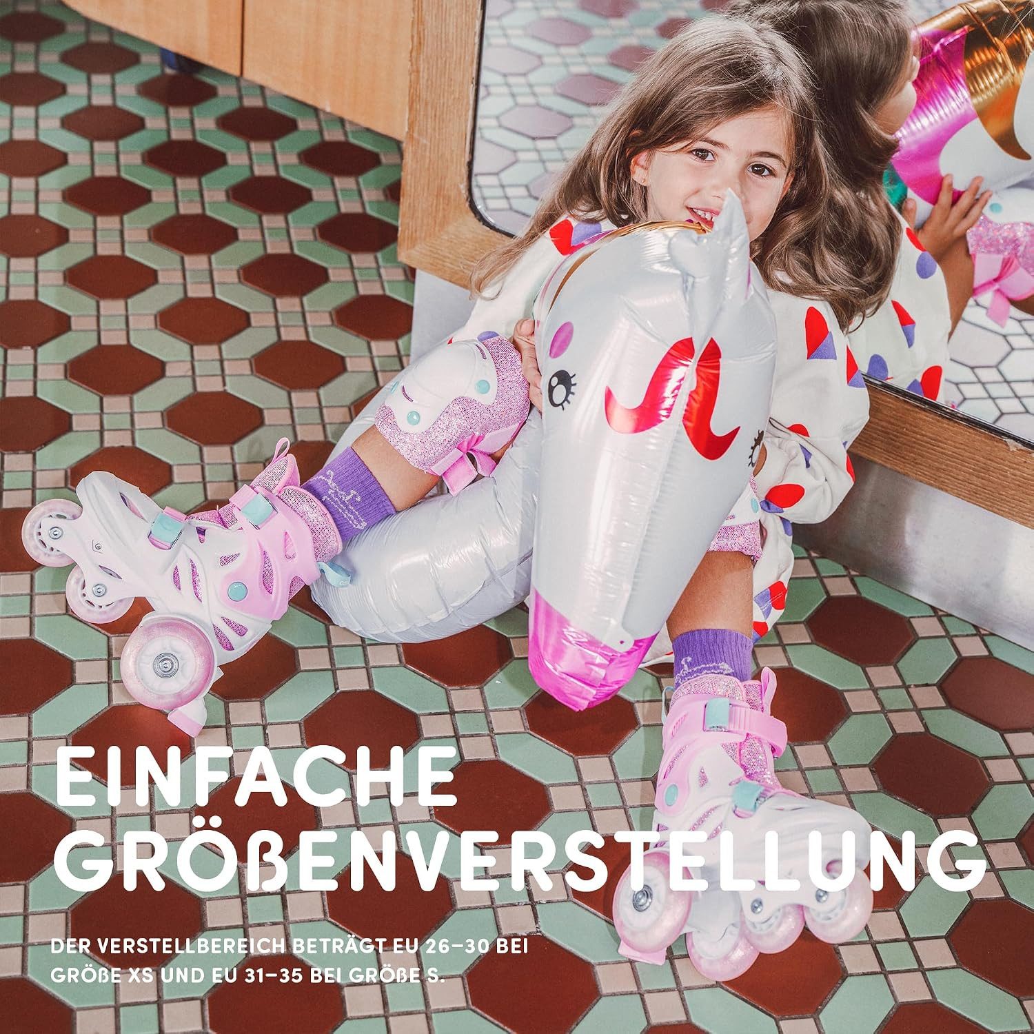 Cariboo Rollschuhe Kinder-Inliner CARIBOO BALLERINA Inline skates verstellbar LED