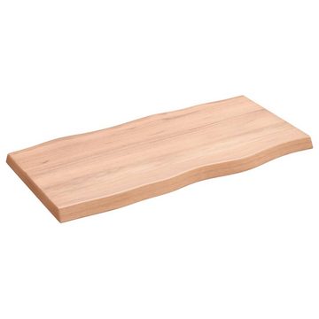 furnicato Tischplatte 80x40x(2-4) cm Massivholz Behandelt Baumkante (1 St)