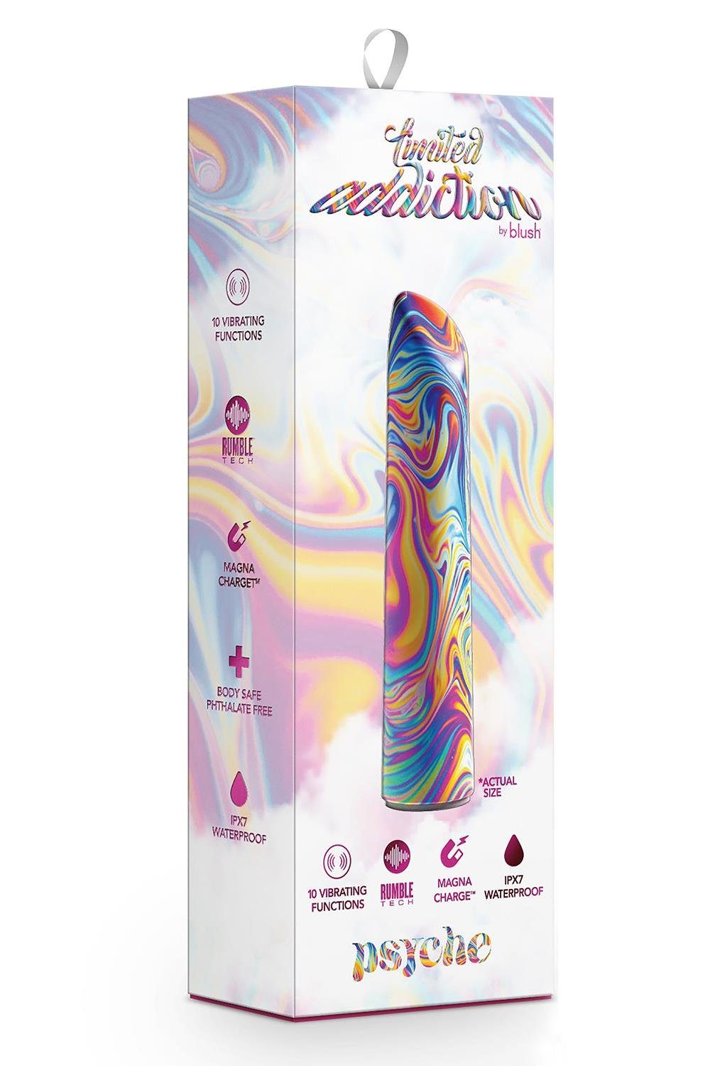 Power Vibe Mini-Vibrator Limited Blush Psyche Addiction Rainbow