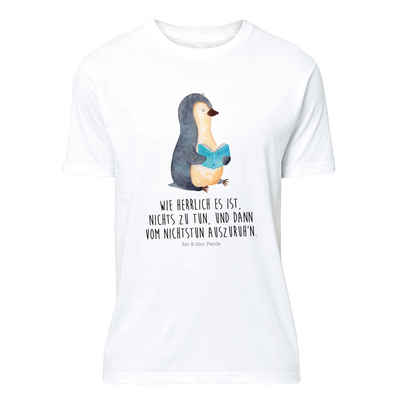 Mr. & Mrs. Panda T-Shirt Pinguin Buch - Weiß - Geschenk, Shirt, T-Shirt, Ferien, T-Shirt mit S (1-tlg)