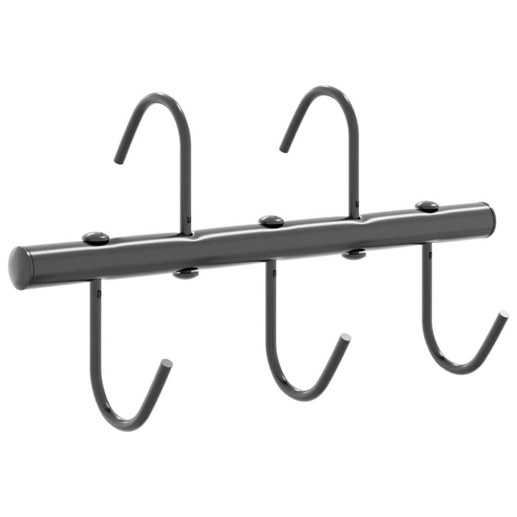 Wanderreitsattel Trensenhalter mit 5 Drehhaken Schwarz Stahl
