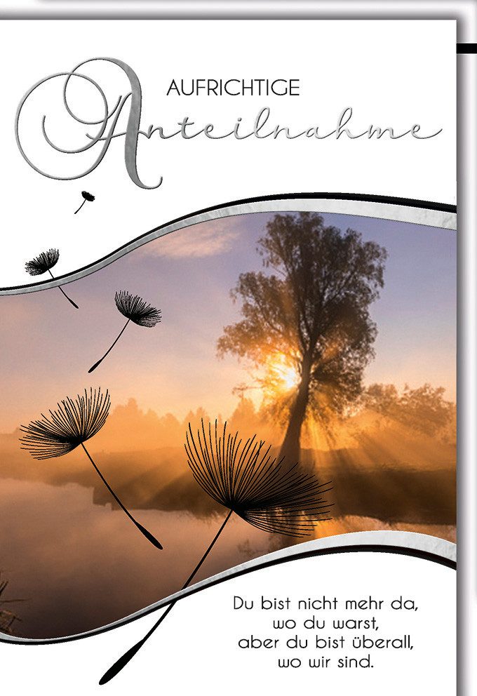 Verlag Dominique Grußkarten Trauer - Beileid - Kondolenzkarte mit Umschlag - Aufrichtige