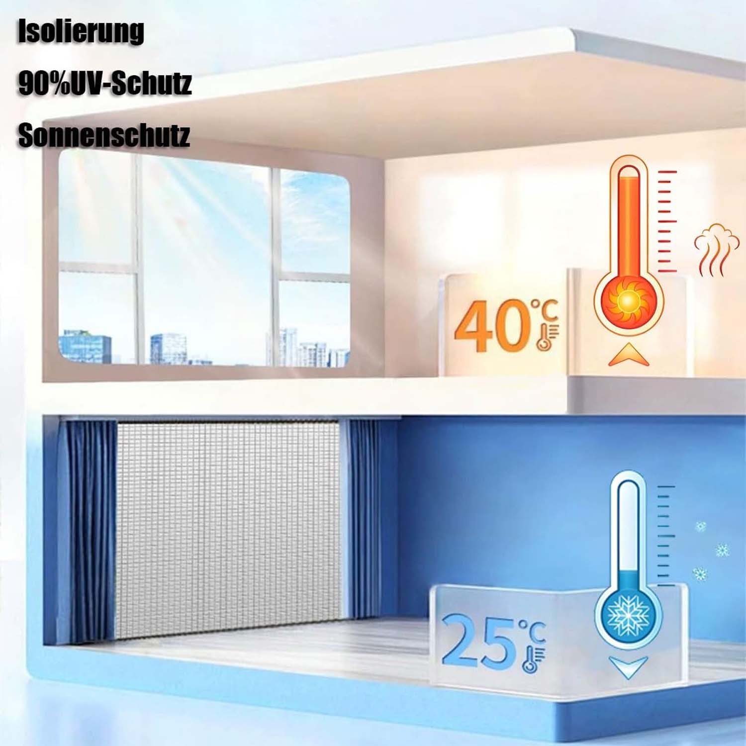 Bwecuy Sonnenschutz-Fensterfolie Wärmeisolierung Isolierfolie für Fenster, mit Saugnapf