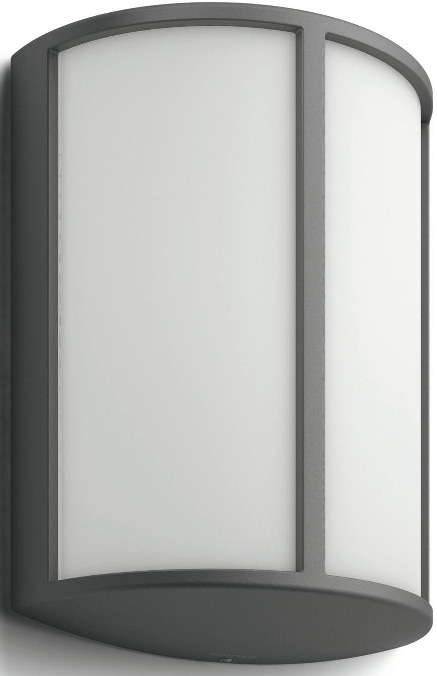 Philips Wandleuchte Stock, LED fest Warmweiß, 600lm, LED myGarden Wandleuchte Anthrazit integriert