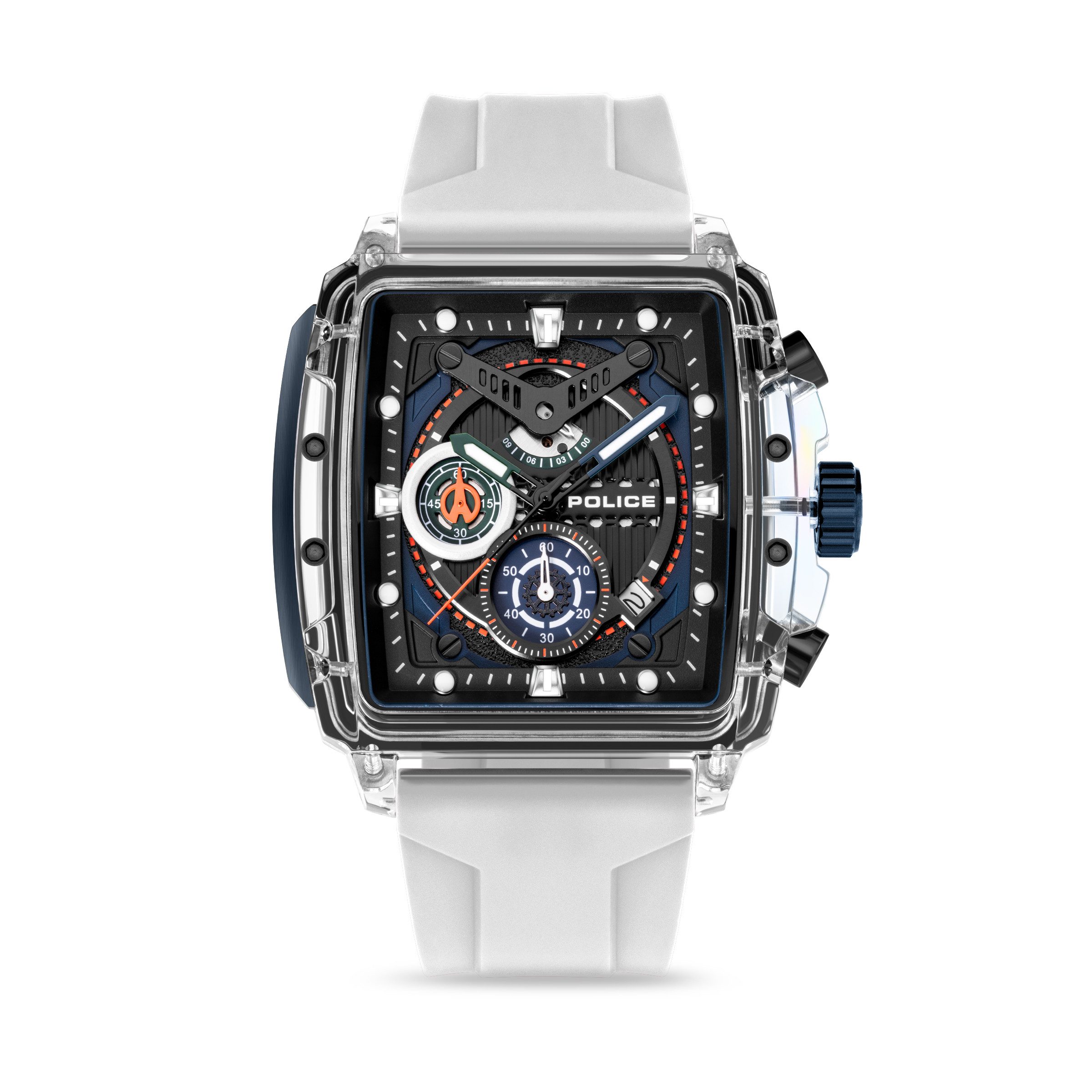 Police Chronograph Clout PEWGO0052401, Quarzuhr, Armbanduhr, Herrenuhr, Silikonarmband, analog, Tag