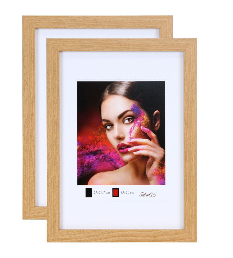 IDEAL TREND Bilderrahmen 2er 3er 5er Set Holz Bilderrahmen Lifestyle Plexi Foto Rahmen Collage, für 2 Bilder (2 St), Holz Bilderrahmen mit Papiereinleger und Kunststoffglas