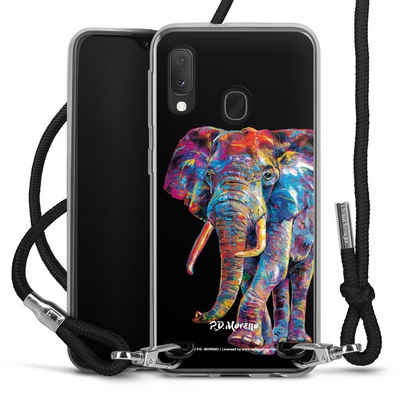 DeinDesign Handyhülle Elefant Tiere Design Elephant Art By P.D. Moreno, Samsung Galaxy A20e Handykette Hülle mit Band Case zum Umhängen