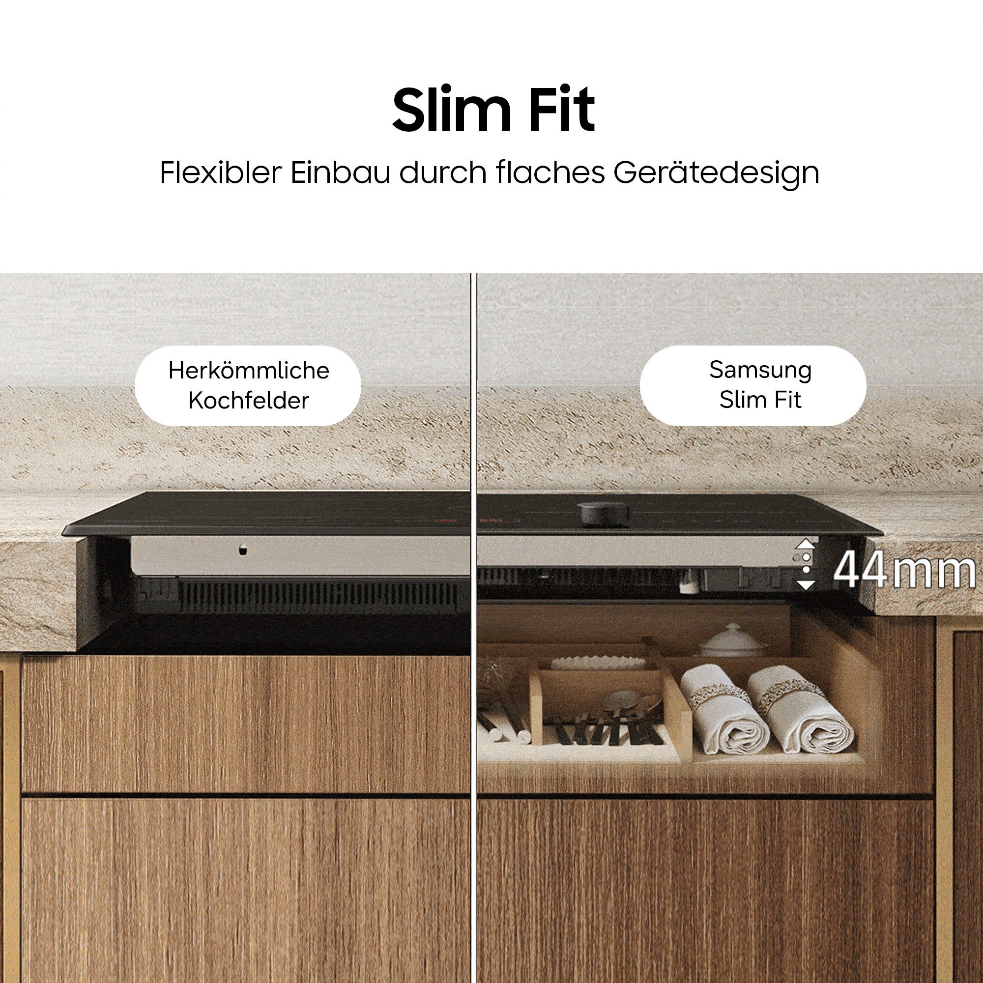 Samsung Flex-Induktions-Kochfeld NZ8500BM NZ85C6058HK/U1, Mehr Flexibilität und viel Platz deine Pfannen & Töpfe. Mit WiFi – Bild 5 von 5