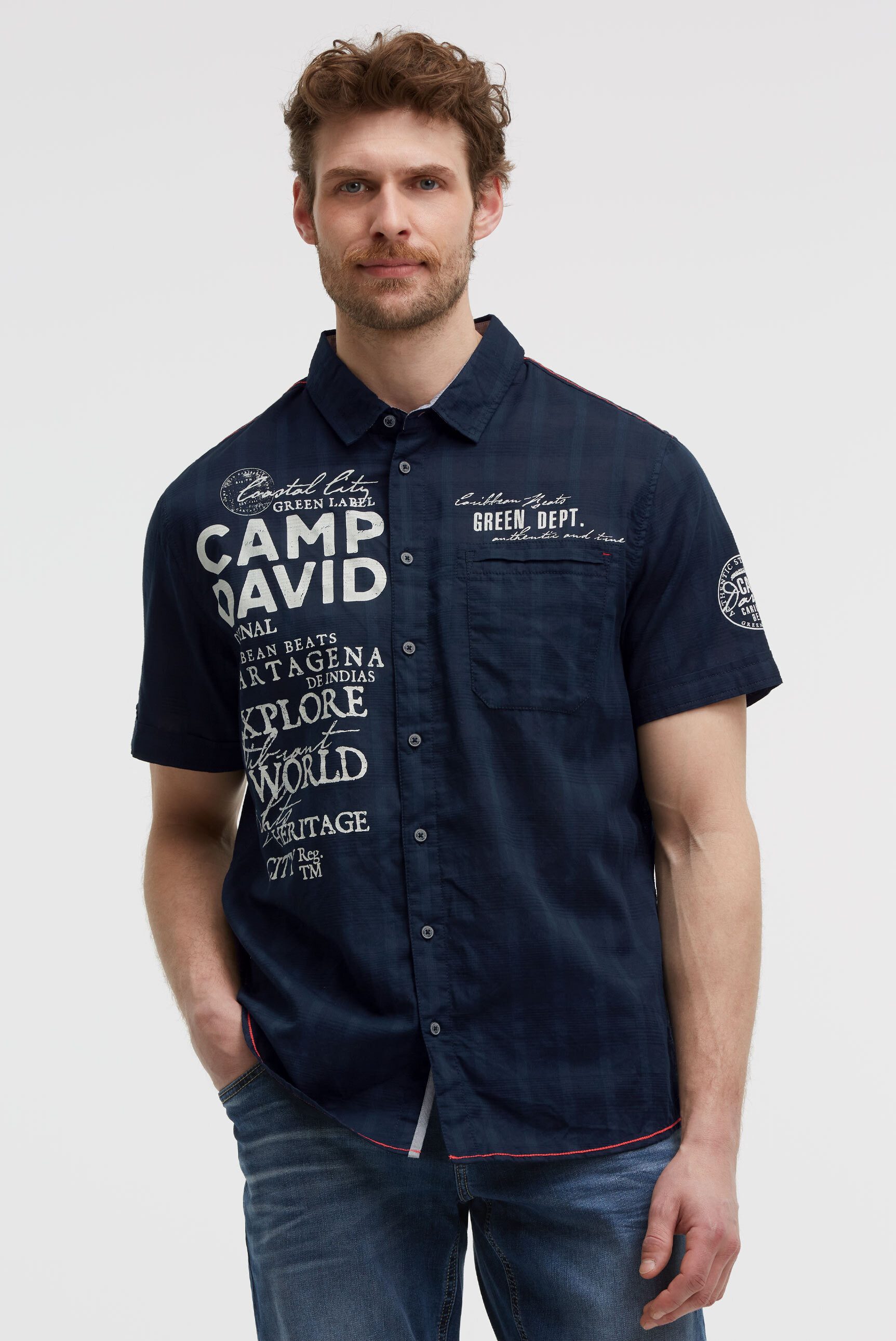 CAMP DAVID Kurzarmhemd mit Brusttasche
