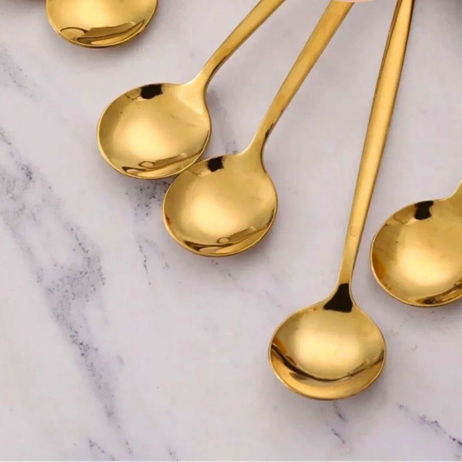 Jungengel Teelöffel Luxus Gold 6-Teilig Titanbeschichtet Kleine-Löffel 13cm Hitzebeständig (6 Stück), Hitzebeständig, Langlebig, TOP Qualität, Modern
